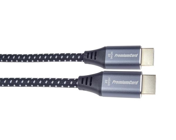 PremiumCord ULTRA HDMI 2.1 High Speed + Ethernet kabel 8K@60Hz, zlacené 1m 