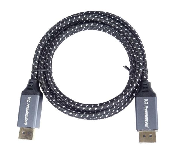 PremiumCord DisplayPort 1.4 prípojný kábel, kovové a pozlátené konektory, 1, 5m 