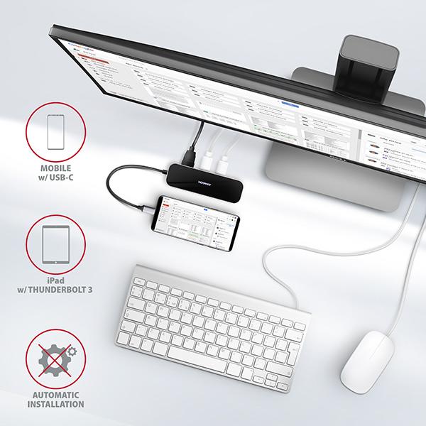 AXAGON HMC-6GL, USB 3.2 Gen 1 hub, 3x USB-A, HDMI 4k/ 30Hz, RJ-45 GLAN, PD 100W, kábel USB-C 20cm 