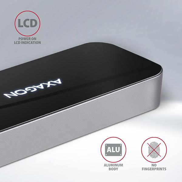 AXAGON HMC-6GL, USB 3.2 Gen 1 hub, 3x USB-A, HDMI 4k/ 30Hz, RJ-45 GLAN, PD 100W, kábel USB-C 20cm 