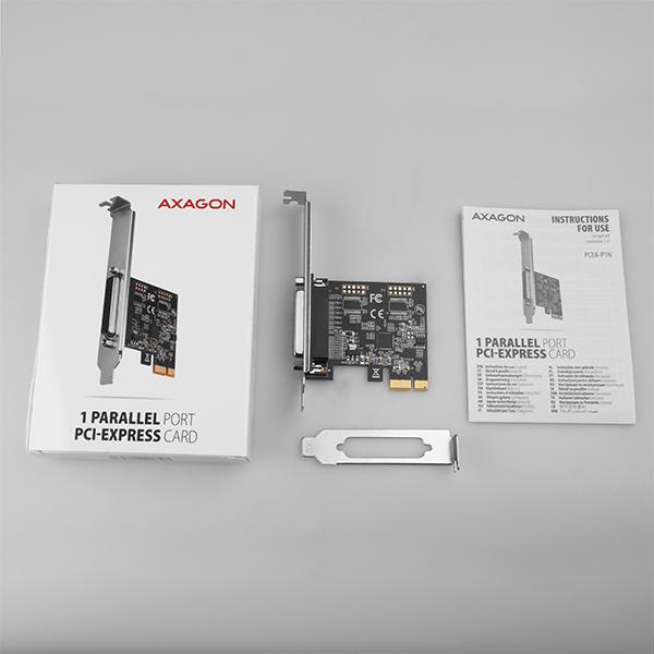 AXAGON PCEA-P1N, PCIe radič - 1x paralelný port (LPT), vr. LP 