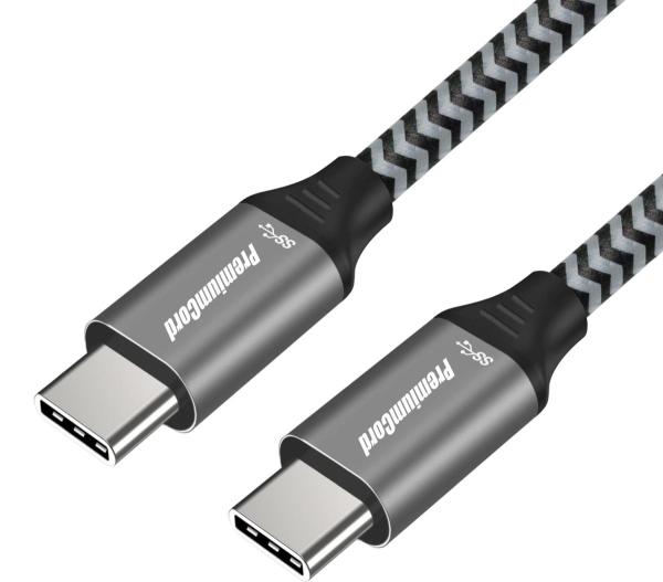 PremiumCord Kabel USB 3.2 Gen 1 USB-C male - USB-C male, bavlněný oplet, 0, 5m 