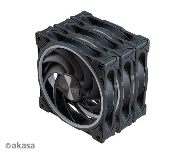 prídavný ventilátor Akasa SOHO AR LED 12 cm RGB 3 ks 