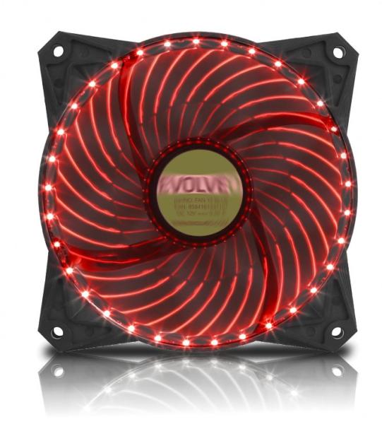 EVOLVEO ventilátor 120mm, LED 33 bodov, červený