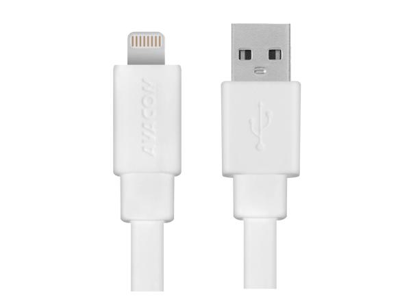 Kábel AVACOM MFI-120W USB - Lightning, MFI certifikácia, 120cm, biela