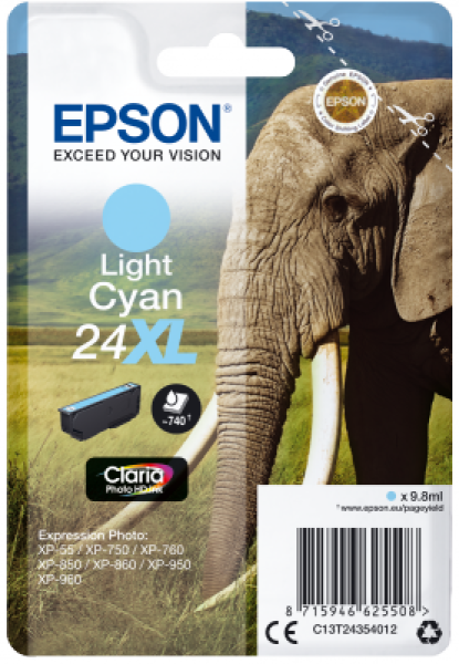 Epson Singlepack Light Cyan 24XL Claria Photo Ink