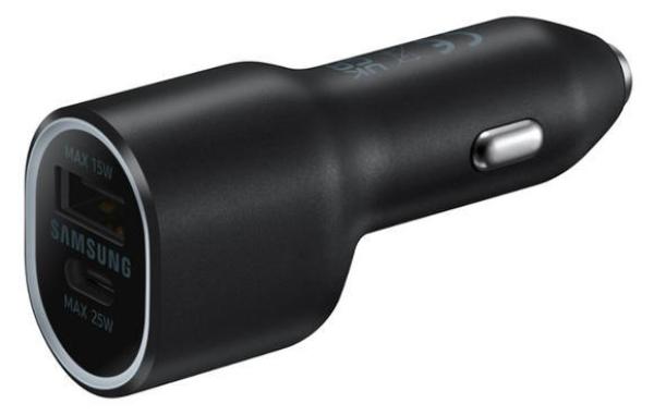 Samsung Duální autonabíječka 40W (USB, USB-C) Black
