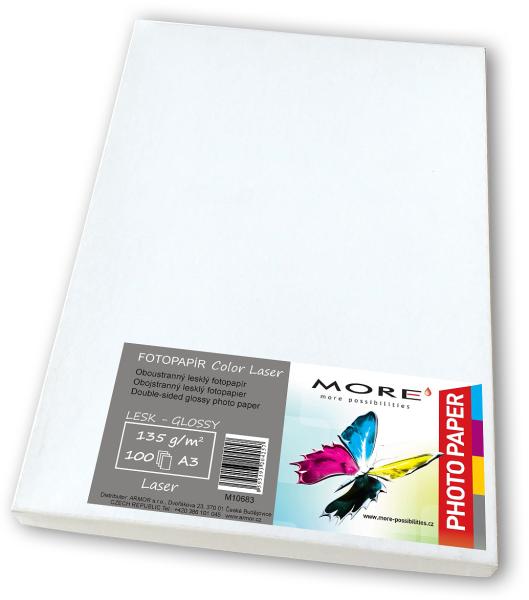 Fotopapier lesk, obojstran.kompatibilný s A3; 135g/ m2; kompatibilný s laser t.; 100ks