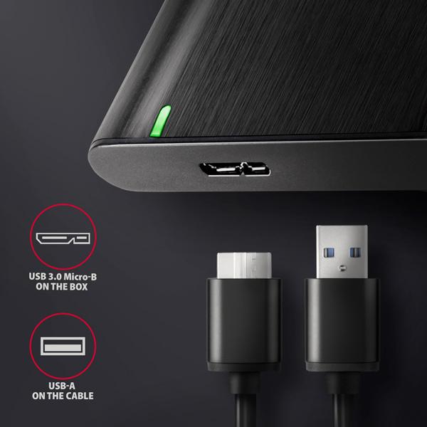 AXAGON EE25-A6M, USB 3.2 Gen 1 - SATA 6G 2.5" kovový RAW box, bezskrutkový 