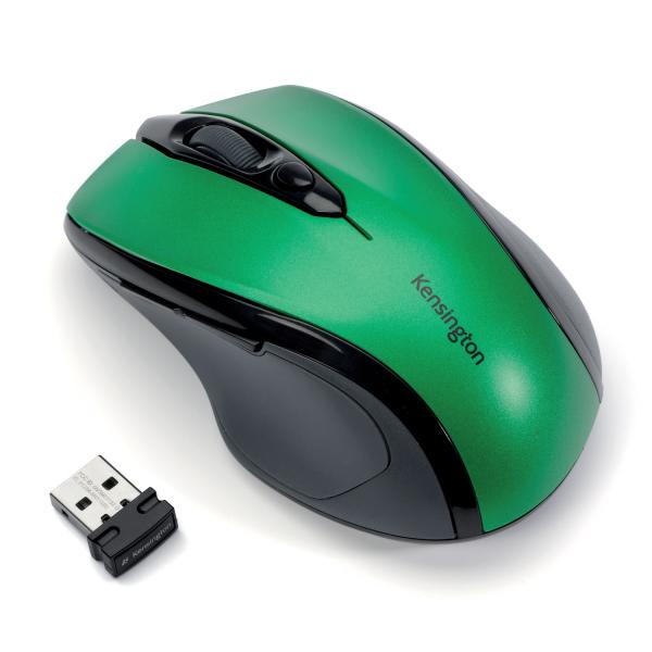 Kensington Pro Fit/ Ergonomická/ Optická/ Pre pravákov/ 1 600 DPI/ Bezdrôtová USB/ Čierna-zelená