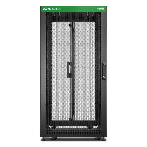 APC Easy Rack 600mm/ 24U/ 1200mm,  with Roof,  Side panel,  castors,  feet and 4 Brackets,  No Bottom,  black 