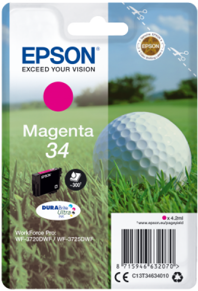 Epson Singlepack Magenta 34 DURABrite Ultra Ink