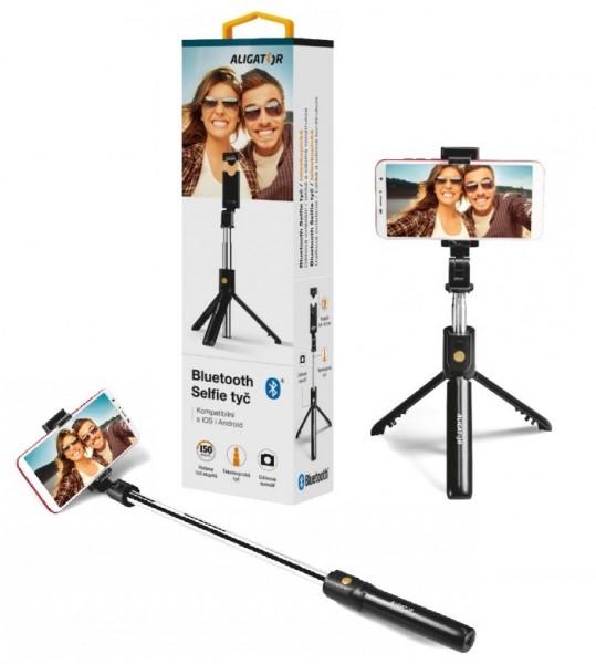 Bluetooth selfie tyč ALIGATOR HA12, čierna 