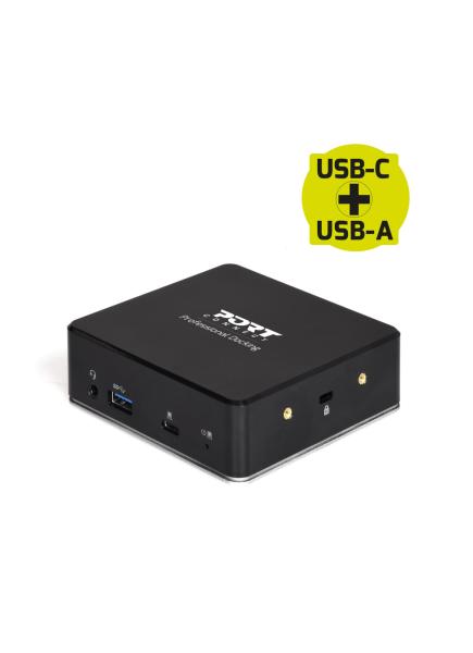 PORT CONNECT Dokovacia stanica 8v1 USB-C, USB-A, dual video, HDMI, Ethernet, audio, USB 3.0
