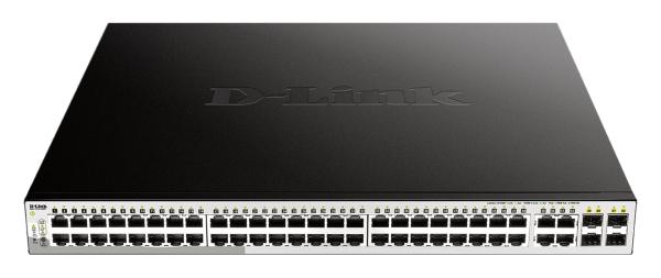 D-Link DGS-1210-52MP L2/ L3 Smart+ PoE switch, 48x GbE PoE+, 4x RJ45/ SFP, PoE 370W