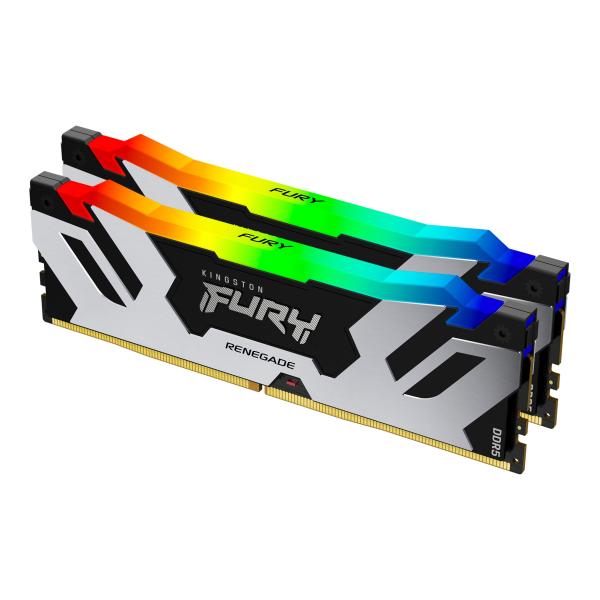 Kingston FURY Renegade/ DDR5/ 32GB/ 6000MHz/ CL32/ 2x16GB/ RGB/ Black/ Silv