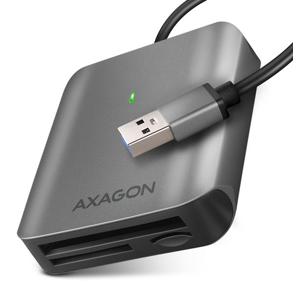 AXAGON CRE-S3, USB-A 3.2 Gen 1 - SUPERSPEED čtečka karet, 3-slot & lun SD/ microSD/ CF, podpora UHS-II