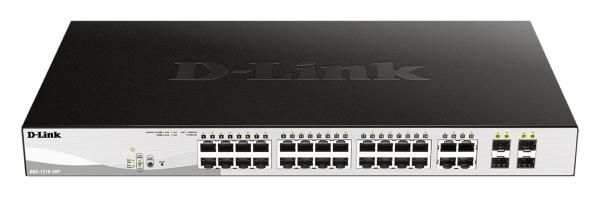 D-Link DGS-1210-28P L2/ L3 Smart+ PoE switch, 24x PoE 10/ 100/ 1000 Base-T, 4x 1000Base-T/ SFP, 193W