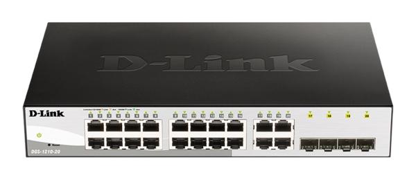 D-Link DGS-1210-20 L2/ L3 Smart+ switch, 16x GbE, 4x RJ45/ SFP, fanless