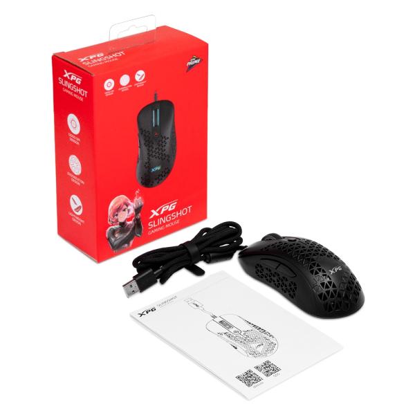 Adata XPG Slingshot/ Herná/ Optická/ Pre pravákov/ 12 000 DPI/ Drôtová USB/ Čierna 