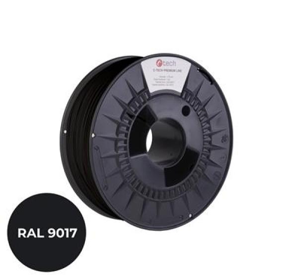 Tlačová struna (filament) C-TECH PREMIUM LINE, PA6, dopravná čierna, RAL9017, 1, 75mm, 1kg