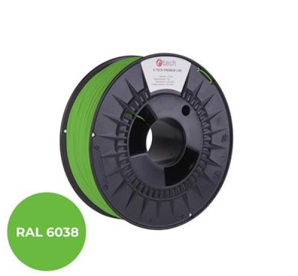 Tlačová struna (filament) C-TECH PREMIUM LINE, PETG, luminiscenčná zelená, RAL6038, 1, 75mm, 1kg