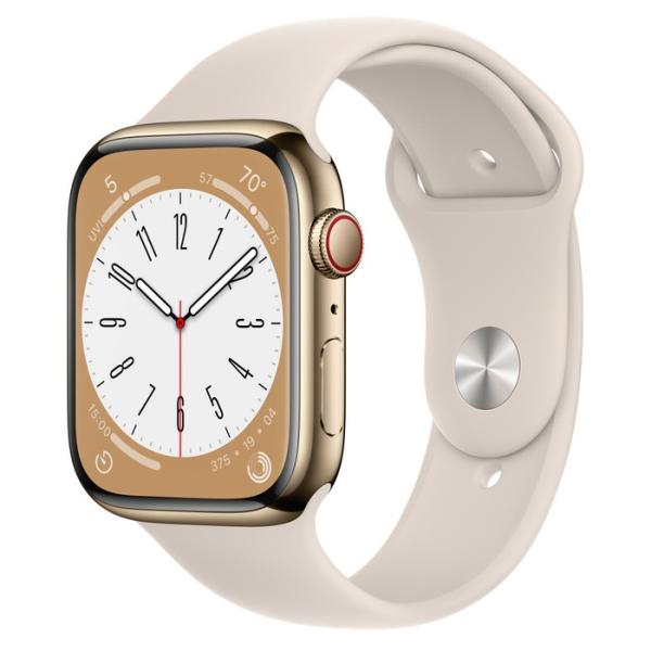 Apple Watch S8 Cell/ 45mm/ Gold/ Sport Band/ Starlight