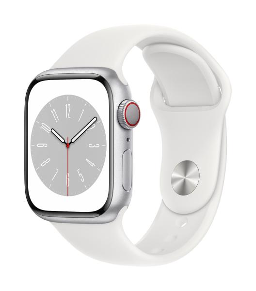 Apple Watch S8 Cell/ 41mm/ Silver/ Sport Band/ White
