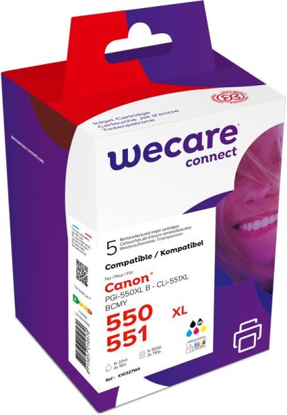 WECARE ARMOR ink sada kompatibilná s Canon PGI550BKXL+CLI551XL, CMYK