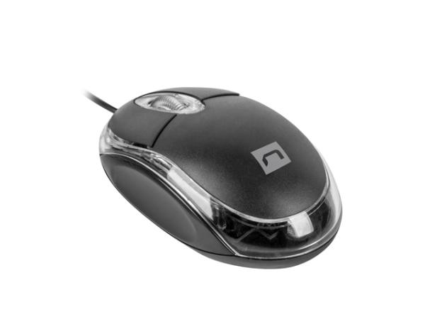 Natec optická myš VIREO 2/ 1000 DPI/ Kancelárska/ Optická/ 1 000 DPI/ Drôtová USB/ Čierna 