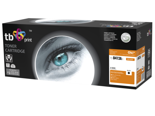 Toner TB kompat. s OKI B412/ B432, čierna, nová 412AN