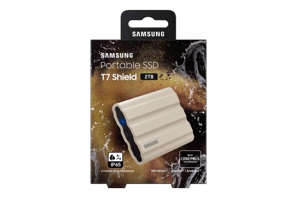 Samsung T7 Shield/ 2TB/ SSD/ Externý/ 2.5"/ Béžová/ 3R