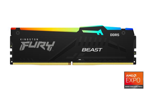 KINGSTON DIMM DDR5 16GB 5200MT/s CL36 FURY Beast RGB EXPO