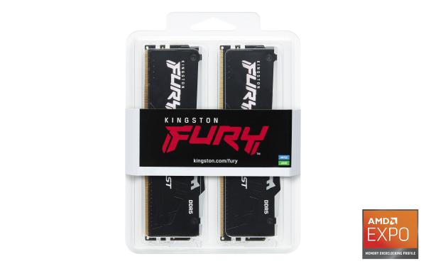 Kingston FURY Beast EXPO/ DDR5/ 32GB/ 6000MHz/ CL36/ 2x16GB/ RGB/ Black 