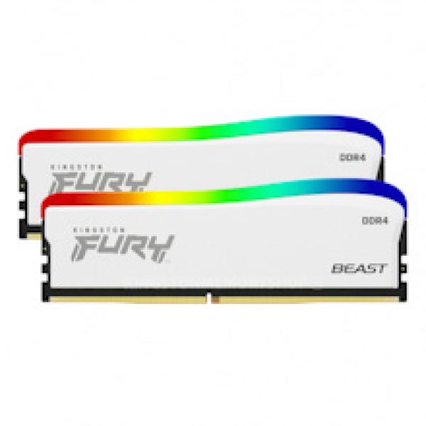 Kingston FURY Beast White/ DDR4/ 16GB/ 3200MHz/ CL16/ 2x8GB/ RGB/ White
