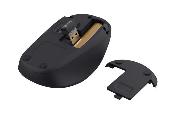 TRUST YVI+/ Kancelárska/ Optická/ Pre pravákov/ 1 600 DPI/ Bezdrôtová USB/ Modrá 