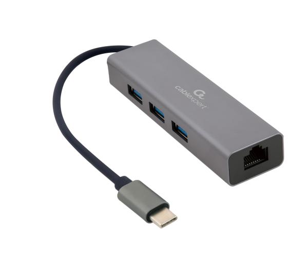 Gembird USB-C GBit adaptér + 3x USB 3.1