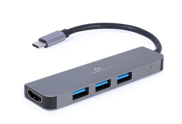 Gembird USB-C 2v1 multiport húb + HDMI