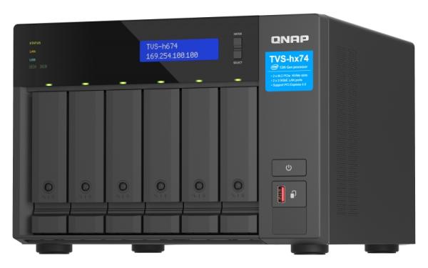 QNAP TVS-h674-i5-32G (6core 4, 4GHz, ZFS, 32GB RAM, 6x SATA, 2x M.2 NVMe, 2x PCIe, 2x 2, 5GbE, HDMI) 