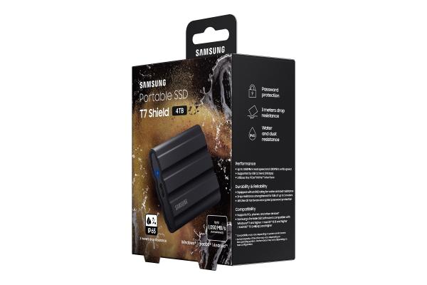 Samsung T7 Shield/ 4TB/ SSD/ Externý/ 2.5"/ Čierna/ 3R 