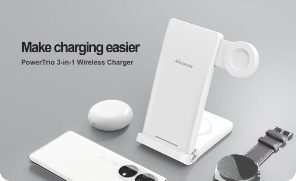 Nillkin PowerTrio 3v1 Bezdrôtová Nabíjačka pre Huawei Watch White 