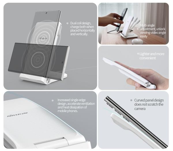 Nillkin PowerTrio 3v1 Bezdrôtová Nabíjačka pre Samsung Watch White 