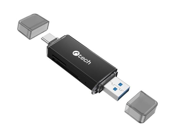 Čtečka karet C-tech UCR-02-AL, USB 3.0 TYPE A/ TYPE C, SD/ micro SD