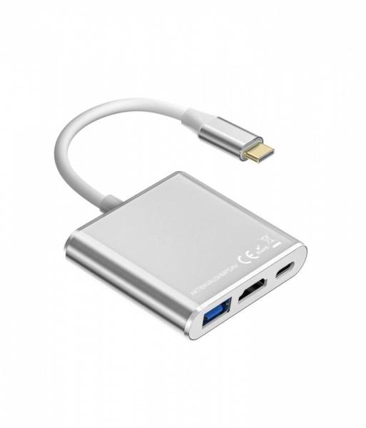 TB adaptér USB-C 3v1 - HDMI, USB, PD 