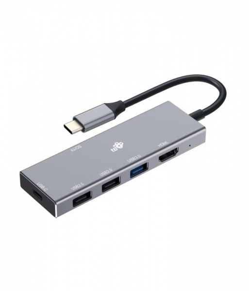 TB USB-C 7v1 adaptér USB 3.0, 2x USB 2.0, HDMI, PD, SD/ TF