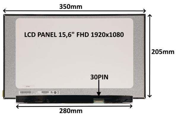 LCD PANEL 15, 6" FHD 1920x1080 30PIN MATNÝ IPS / BEZ ÚCHYTOV