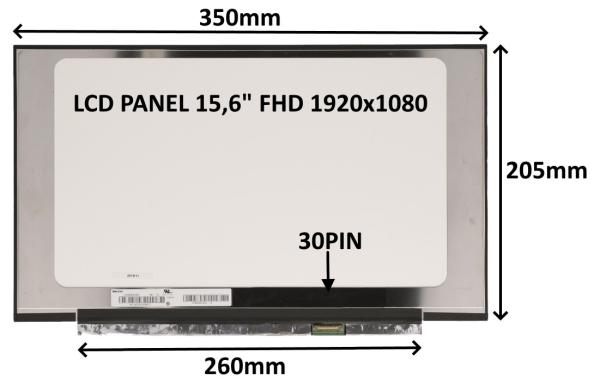 LCD PANEL 15, 6" FHD 1920x1080 30PIN MATNÝ IPS / BEZ ÚCHYTOV