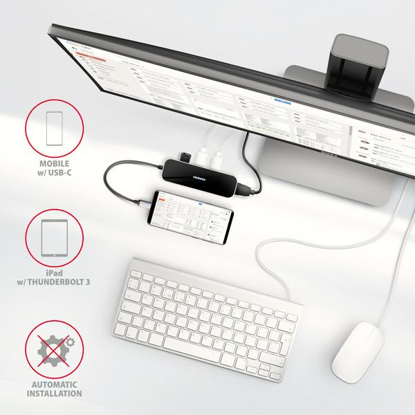 AXAGON HMC-6H4A, USB 3.2 Gen 1 hub, porty 4x USB-A, HDMI 4k/ 30Hz, PD 100W, kábel USB-C 20cm 