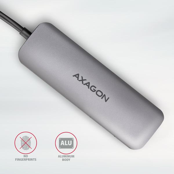 AXAGON HMC-HCR3A, USB 3.2 Gen 1 hub, porty 3x USB-A, HDMI 4k/ 30Hz, SD/ microSD, kábel USB-C 20cm 