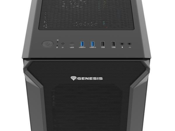 Počítačová skriňa Genesis IRID 505F/ Midi Tower/ Transpar./ Čierna 